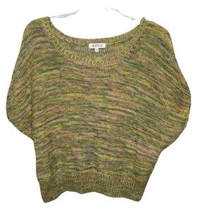 JustFab Women’s Hi Lo Cropped Dolman Sweater M Multicolored Casual Spring Summer